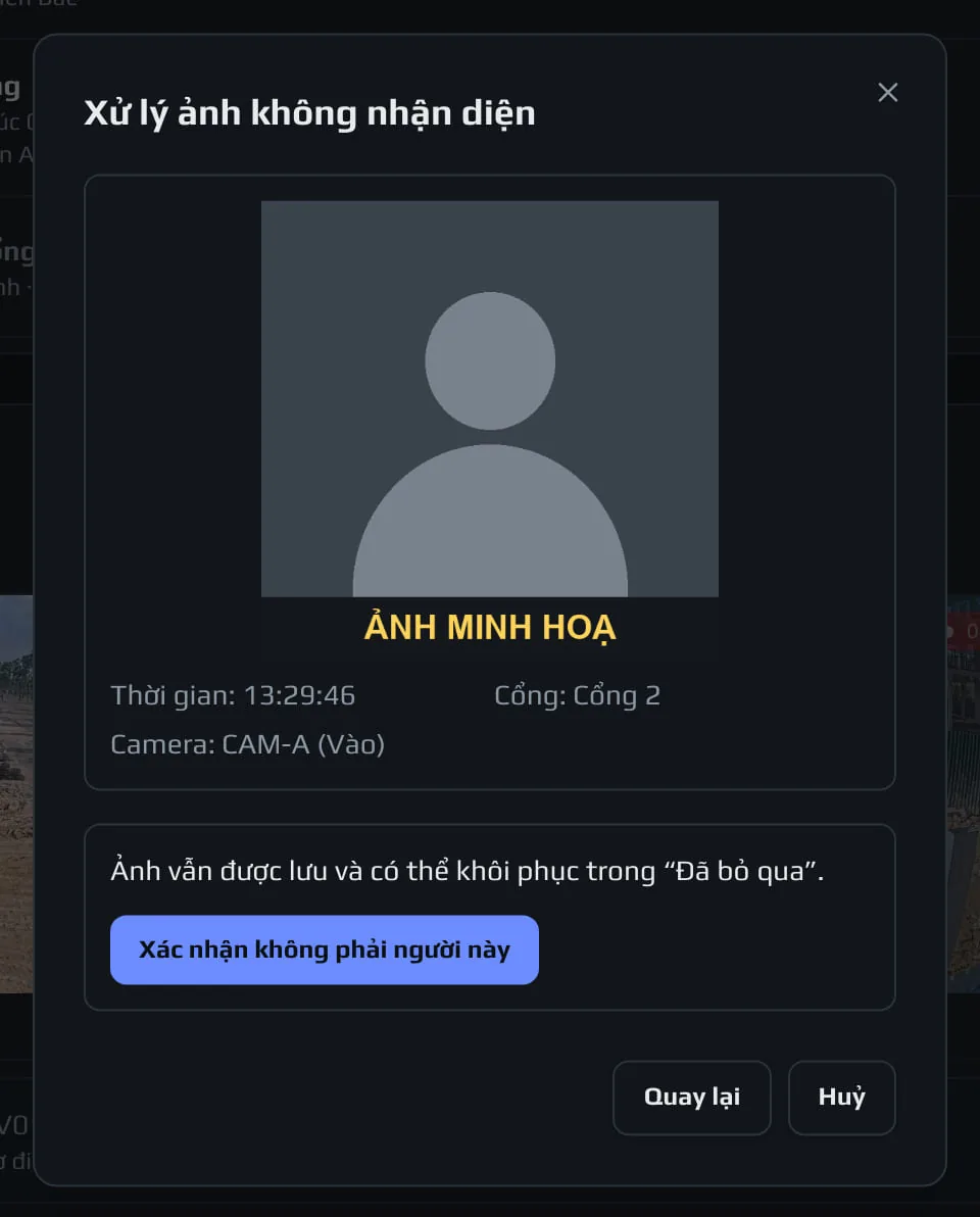 Xác nhận không phải người này
