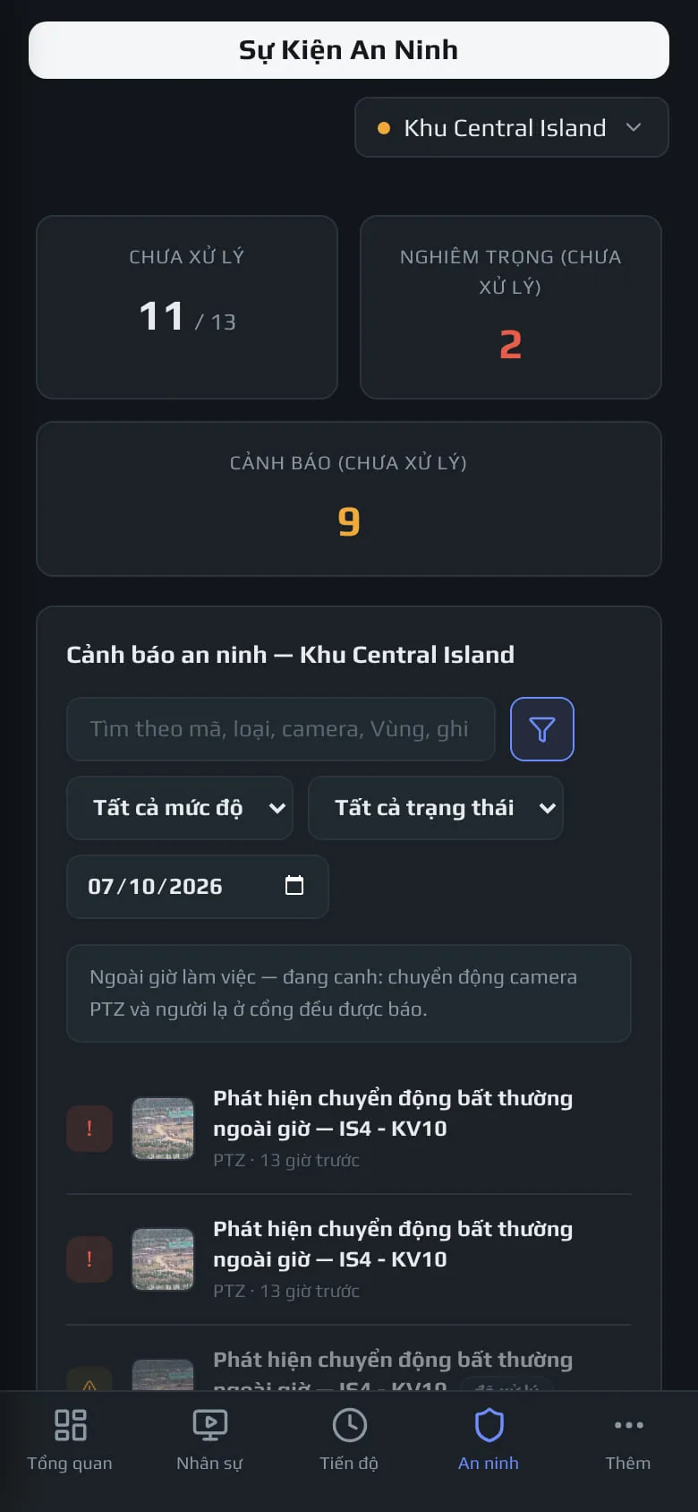 Sự kiện an ninh trên điện thoại, đầu trang