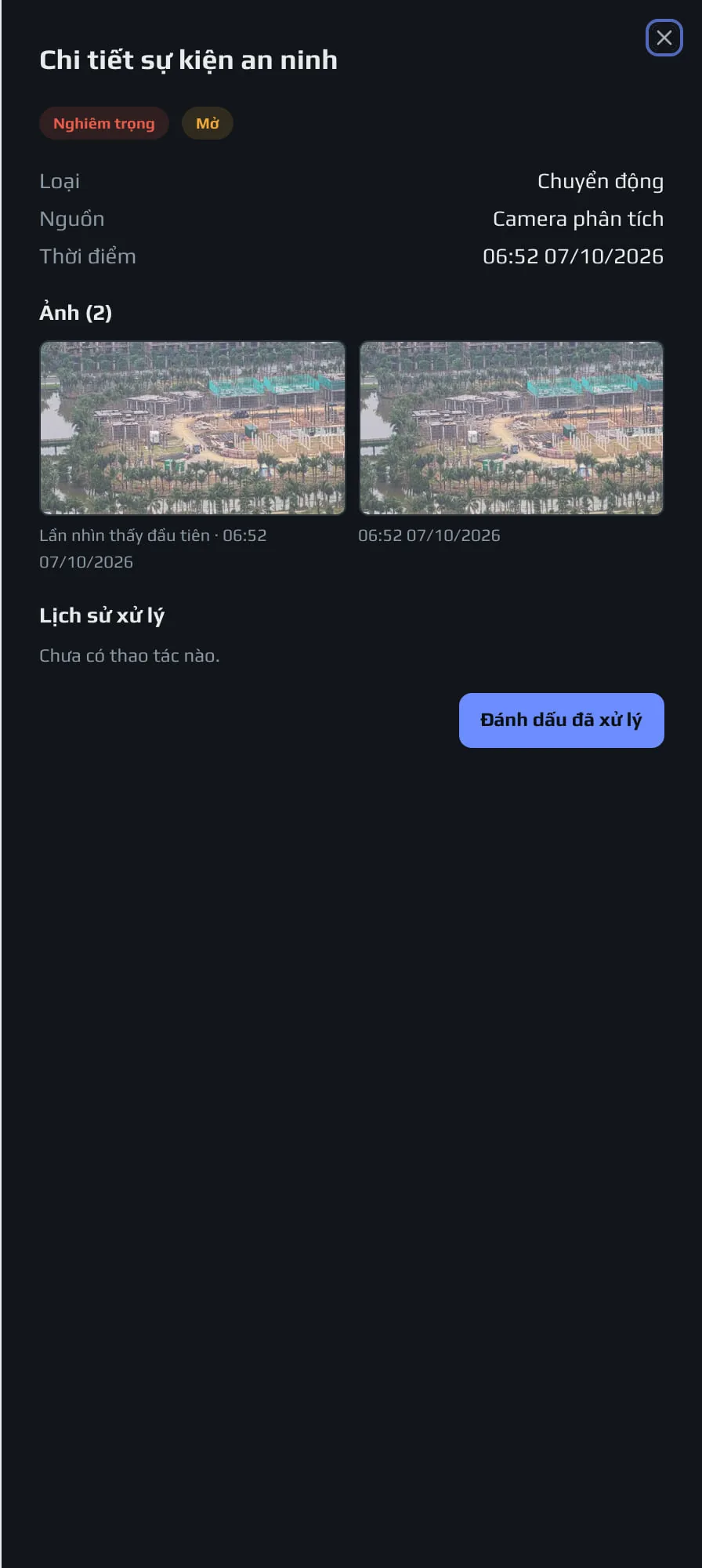 Chi tiết sự kiện đang mở