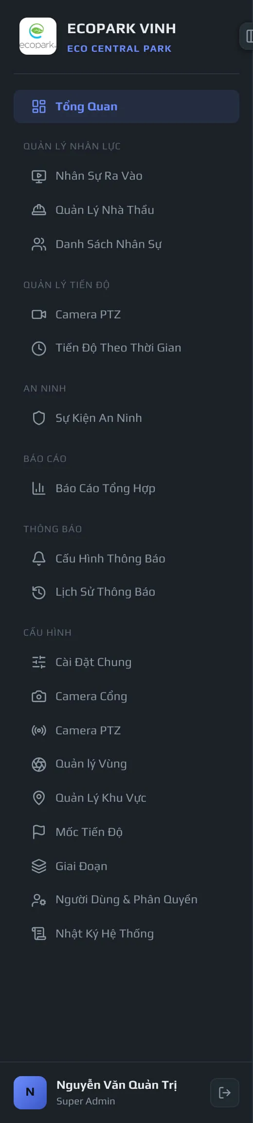 Menu Super Admin