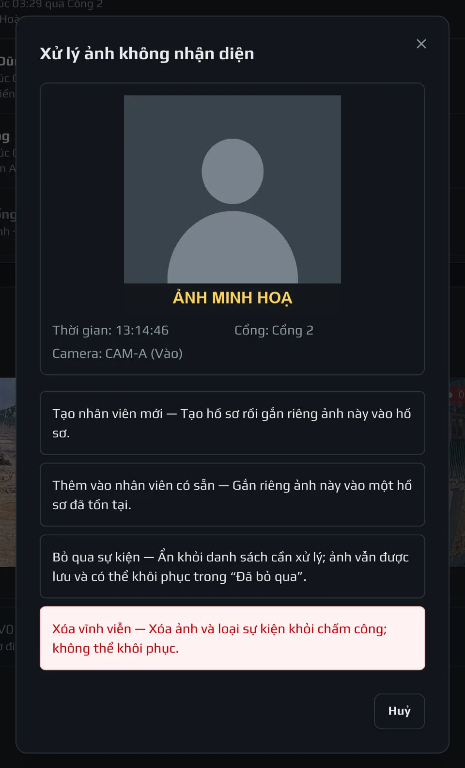 Hộp xử lý ảnh không nhận diện