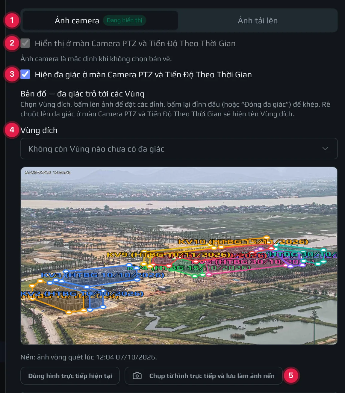 Tab Bản đồ của Vùng tổng quan